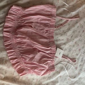 Urban outfitters pink striped crop top